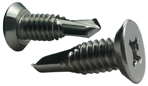 12-24 x 3/4" Self-Drilling Screws/Phillips/Flat Undercut Head / 18-8 Stainless Steel / #3 Drill Point/Machine Screw Thread (Carton: 1,000 pcs)