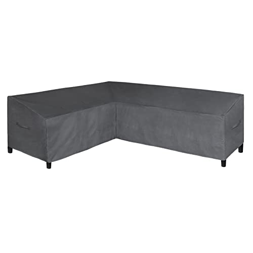 Image of Easy-Going Patio L-Shaped Sectional Sofa Cover, 83 inchX104 Waterproof Outdoor Sectional Cover, Heavy Duty Garden Furniture Cover (Left Facing, Dark Gray)