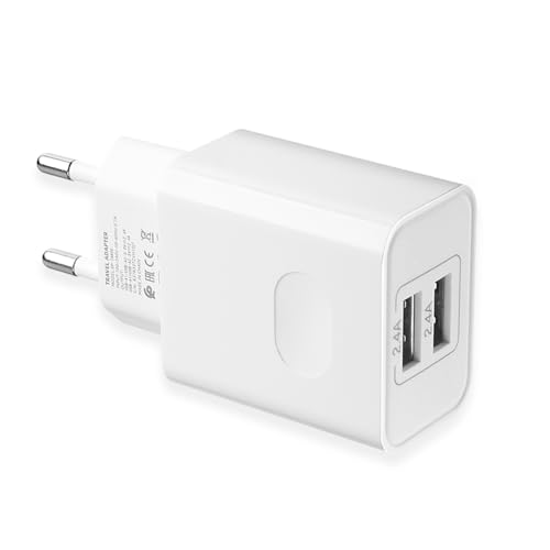 12W USB Charger, 5V2.4A 2 Port Power Supply, USB Plug Adapter for Apple iPhone 16/15/14/13/12/11/XS Max/XR/X/8/8 Plus/7/6S/6S Plus/6/SE/5S/5C/iPad Mini/Air/Samsung Galaxy/Headphones 12W USB Charger, 5V2.4A 2 Port Power Supply, USB Plug Adapter for Apple iPhone 16/15/14/13/12/11/XS Max/XR/X/8/8 Plus/7/6S/6S Plus/6/SE/5S/5C/iPad Mini/Air/Samsung Galaxy/Headphones