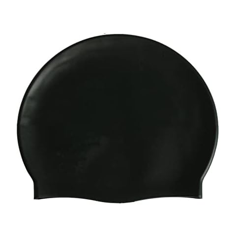 HYCOPROT kids swimming cap 100% silicone swimming hats for boys and girls, Comfortable and Elastic Waterproof Swim Caps,Elastic Swim Hat for Long Hair and Short Hair (black) Cover