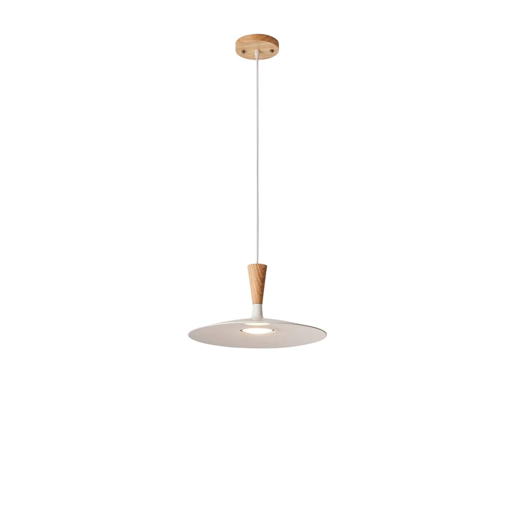 Lámpara colgante regulable led de un solo cabezal con detalles de madera
