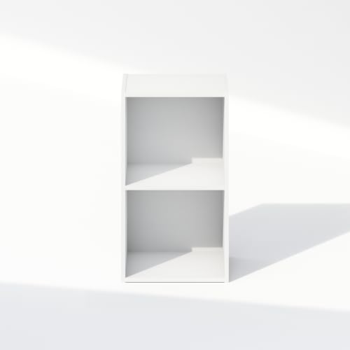 Image of Furinno Reed Closet Organizers and Storage, 2-Tier Closet Organizer, Open Shelf Closet Storage, for Wardrobe, Bedroom, Living Room, White