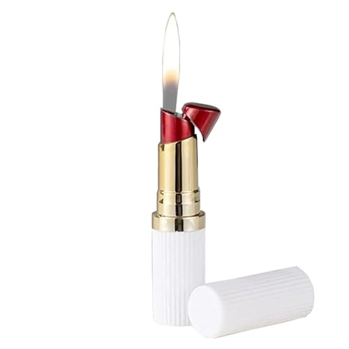 Encendedor Recargable en Forma de Lápiz Labial Blanco