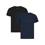 [DANISH ENDURANCE] メリノウール100% メンズ 半袖 吸水速乾 抗菌防臭, マルチカラー (1x 黒, 1x ダークネイビー), L