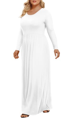 Image of LONGYUAN Women's Plus Size Maxi Dresses for Curvy Women Casual Long Dress XL-6XL