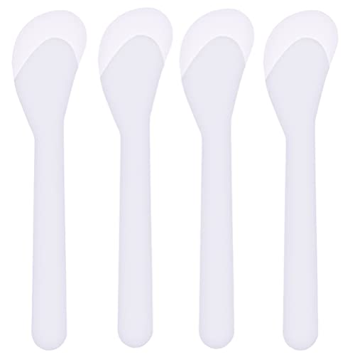 50 espátulas cosméticas de plástico transparente de 5 pulgadas herramientas profesionales de maquillaje facial máscara de crema facial cuchara para maquillaje