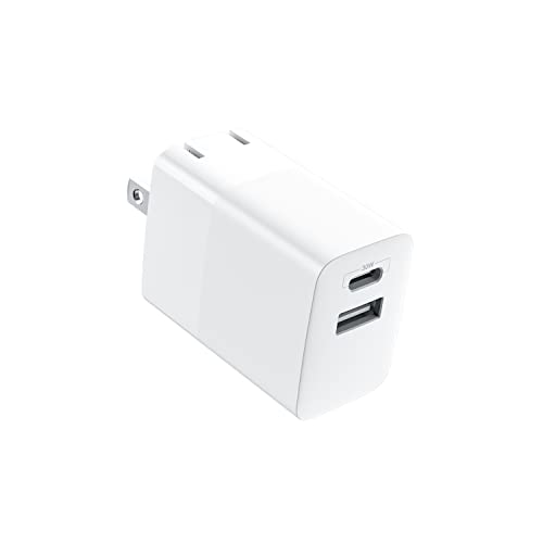 Truefree 30W USB C Dual-Port Wall Charger Powerful Fast Charging Block Compatible with iPhone 13/13 Mini/13 Pro/13 Pro Max/12/Laptops/Samsung/Switch/AirPods UL Certificated, White