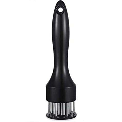 Image of Meat Tenderizer Tool, Stainless Steel Needle Ultra Sharp 24 Blades, Better Tool for Tenderizing Beef Chicken Steak Veal Pork Poultry BBQ & Marinade Than Hammer Mallet (Black)