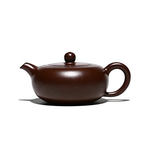 IUokLU Tetera De Arcilla Morada, Zisha, Juego De Té, Juego para Beber, Tetera De Jade Plana De Arcilla Morada Hecha A Mano
