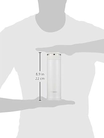 Zojirushi Mahobin SM-JF48-WA Water Bottle, 16.2 fl oz 480 ml, Screw Mug, Lightweight & Compact, Standard Type, Smooth Mouth, Heat & Cold Retention, White