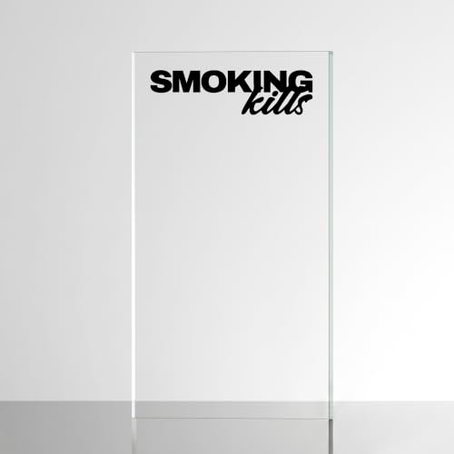 Image of Sticker for Glass & Mirrors| Minimal Vinyl Decal for Bedroom Bathroom & Cafe | Self-Adhesive Waterproof Quote Aesthetic Mirror Sticker | No Mirror Included (Smoking K*lls, Small, Matt Black)