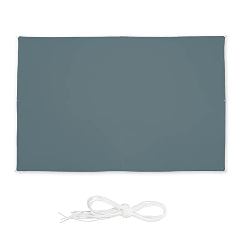 Voile d'ombrage rectangulaire gris 2x3 m imperméable relaxdays
