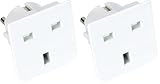 Adaptateur de voyage GEFOM 25371 Adaptateur DE Voyage UK 13A_France (Lot de 2)