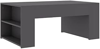 vidaXL Coffee Table with Shelf Easy to Clean Living Room Office Furniture Wooden End Side Desk Lounge Table High Gloss Black Engineered Wood