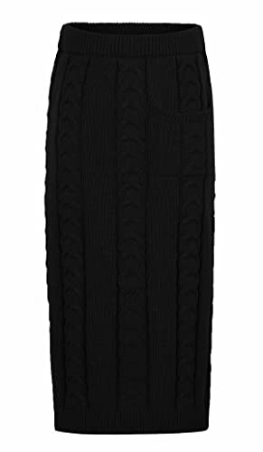 Image of CHARTOU Women's Winter Chunky Cable Knit Long Skirt 2 Piece Outfit Sweater Sets