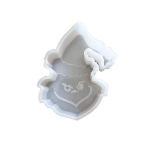 Christmas Mean One Freshie Silicone Mold Tree Nightmare 4 x 3 x 0.8 inches Santa Hat for Scented Aroma Beads Car Candle Heat Resistant to 450 F Bake Oven Safe Holiday