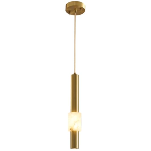 Chandelier LED en marbre et cuivre luxueux luminaire suspendu pour salon élégant