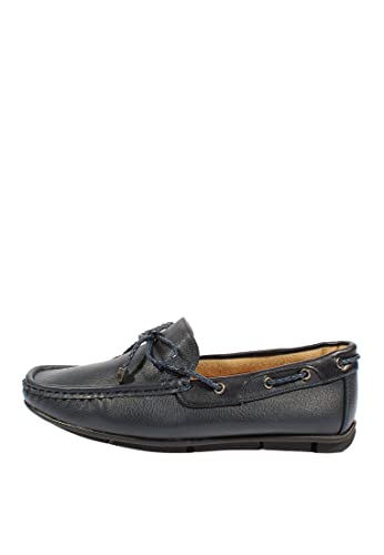  Mocassini Uomo in Pelle PU con Lacci Scarpe Basse Estive Loafer Eleganti (Blu, Numeric_42)