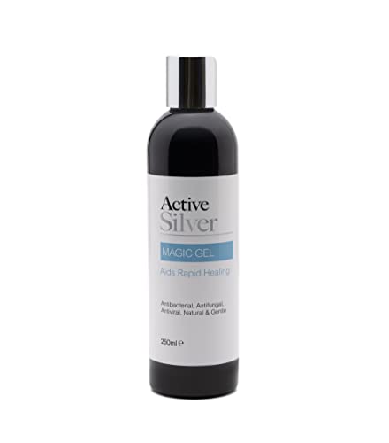 Active Silver Colloidal Silver Magic Gel (250ml flip top Bottle), Colloidal Silver at 25ppm with Aloe Vera Gel, Quick and Effective Soothing, Cooling and moisturising for Skin