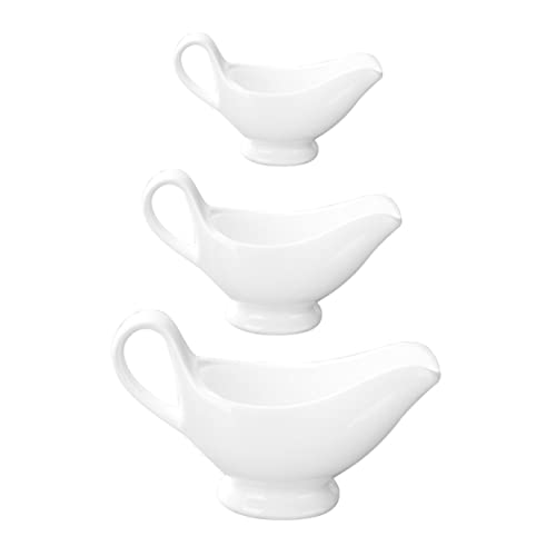 HOLIDYOYO 3pcs Steak Sauce Bucket Mini Coffee Syrup Espresso Pot Syrup for Coffee Snack Bowl Porcelain Gravy Boat Sauce Dispensers Sauce Jugs Soy Sauce Dish Syrup Pitcher White Ceramics