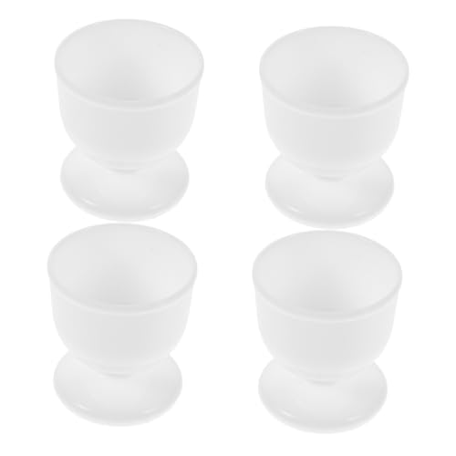 HEALLILY 4pcs Plastic Egg Cups Soft Boiled Eggs Stand European Style Egg Holders Breakfast Egg Display Cup Stand for Dining Table Decorations