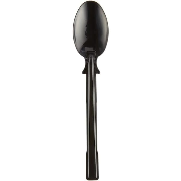 Image of SmartStock Spoon - Teaspoon - 40 x Teaspoon - Disposable - Black - 24 / Carton - 1 Each