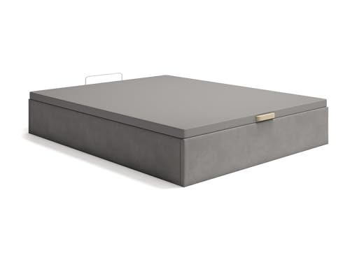 Vente-Unico-Somier Ba?l 160 x 200 cm Ò Tela Gris Ò CENOVAS de YSMEO