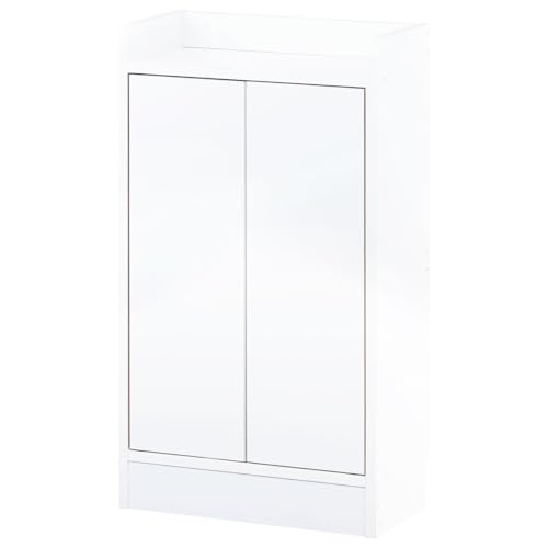 ぼん家具 【完成品】 日本製 カウンター下収納 薄型 幅45×奥行21.7×高さ80cm オーダーメイド キッチン収納 スリム 収納棚 扉付き 隙間収納 ホワイト