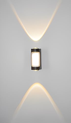 FILLISKA Led Indoor/Outdoor Up Down Wall Light Warm White, Ip-65 Waterproof & Shockproof Body. Fk519 (Up & Down + Front)(Metal)