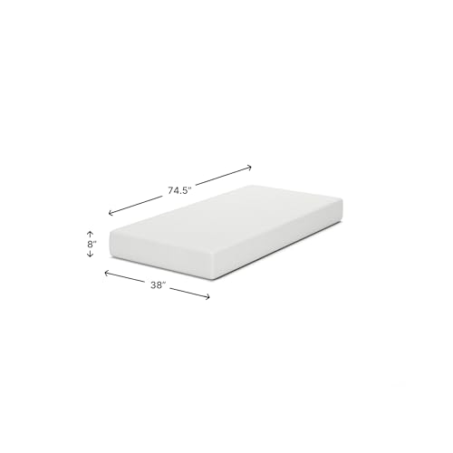 Image of Signature Design by Ashley Twin Size Chime 8 Inch Medium Firm Gel Memory Foam Mattress with Green Tea & Charcoal Extract, Fiberglass-Free, Mattress In A Box