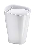 WENKO Badhocker Candy eckig Weiß, schöne Sitzgelegenheit mit integriertem Wäschesammler, Hocker mit Stauraum für Badezimmer, Gäste-WC & Schlafzimmer, BPA-frei, Fassungsvermögen 20 L, 35 x 50 x 35 cm