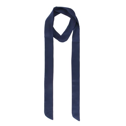 Millya UK Multifunktionaler modischer Damen langer dünner dünner Schal Krawatte Halstuch, 7921+Marineblau, Einheitsgröße