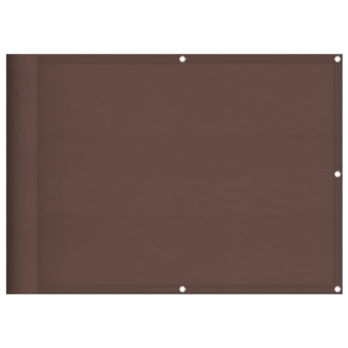 vidaXL Balkon Sichtschutz, Balkonbespannung mit Ösen Seil, Wasserfeste Balkonabdeckung, Balkonverkleidung für Balkon Terrasse, 75x800cm Braun 100% Polyester-Oxford