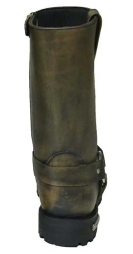 Men's Premium Leather Antique Motorcycle Boots, Classic Brown 10004-M2