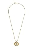 Dior, Pre-Loved Gold Oval Logo Necklace, Gold