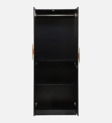 Image of Mintwud Pepperfry Engineered Wood Maya 2 Door Wardrobe | Modern Bedroom Almirah with Lock, Handles and Shelves | Wooden Cupboard for Clothes Storage (Wenge Finish) | 3 Years Warranty