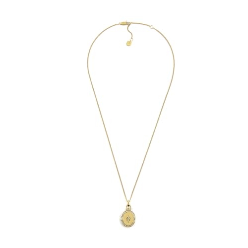 Fossil Women's Locket Collection Stainless Steel Pendant Necklace, Color: Gold (Model: JF04735710)