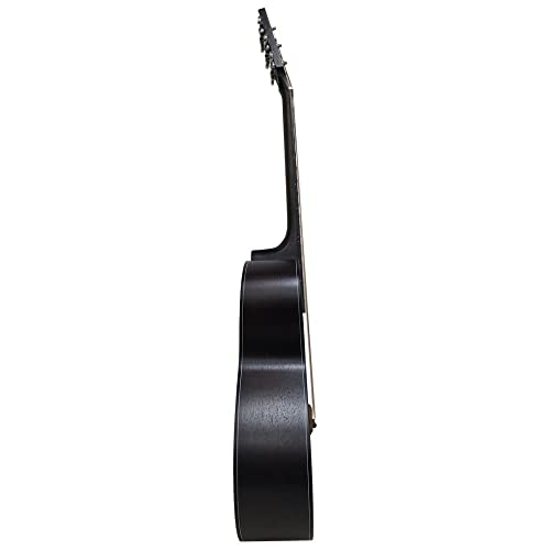 Image of Vault EA40TBK 41 inch Premium Solid Spruce-Top Cutaway Acoustic Guitar - Black