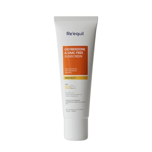 RE' EQUIL Oxybenzone and OMC Free Sunscreen For Oily, Sensitive & Acne Prone Skin | Prevents Acne Breakouts | No White Cast | SPF 50 PA+++ | 50g 2