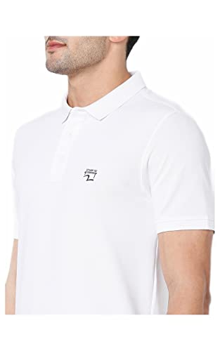 Image of Spykar Men's Slim Fit Polo Neck Half Sleeve Solid Casual T-Shirt