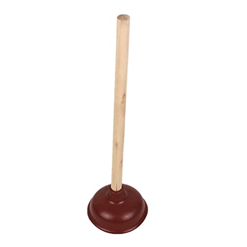 Destapacaños de succión para inodoro y fregadero, desatascador de alta presión con mango de madera y copa de goma flexible miniatura 1