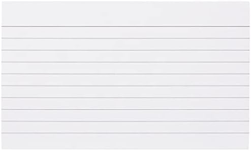 Q Connect 5x3 Inches Ruled Feint Record Card - White (Pack of 100)