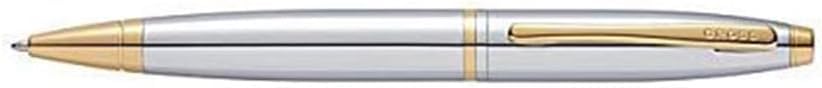 Image of Cross Calais Chrome and Gold Electroplate Ballpoint Pen & 2 Refills in Gift Box (AT0112G-15)
