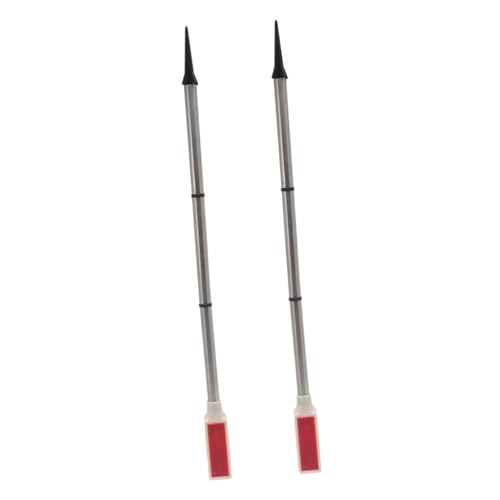 LOORGVEL Solarbetriebene Einfahrtsmarkierungen Mit Pfosten 2 Stück Rot Solarwarnleuchten Wetterfeste Reflektorleuchten Für Außen Einfahrten Wege...