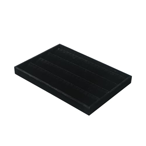 Image of Coward 2PC Black Velvet Stackable Earring Tray Drawer Jewelry Holder Organizer Box Storage Earring Display Stand for Home Drawer or Store Selling (earring+earring)