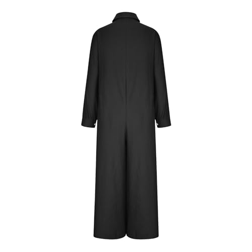 Generic Loose Fit Pants for Women Fall Summer Linen Straight Leg Plain Long Leg Overalls Pants Rompers Women 2024 Fashion4