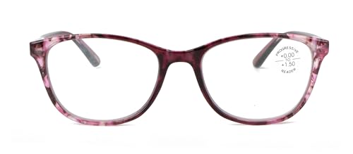 Image of Women Marble Print Clear Progressive Reading Glasses - Zero Power On Top - No Bubble Reader Z121