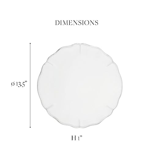 Plato Base de Cerámica Stoneware 13,5'' Blanco miniatura 2