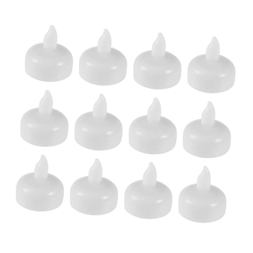 Velas de plástico blanco flotantes LED impermeables sin llama WOONEKY para estanques