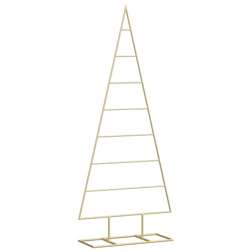 vidaXL Árbol de Navidad de Metal con Soporte Dorado 125 cm, Árbol de Navidad metálico, Acento Moderno para Sala, decoración Festiva, Pieza Dorada para tu hogar